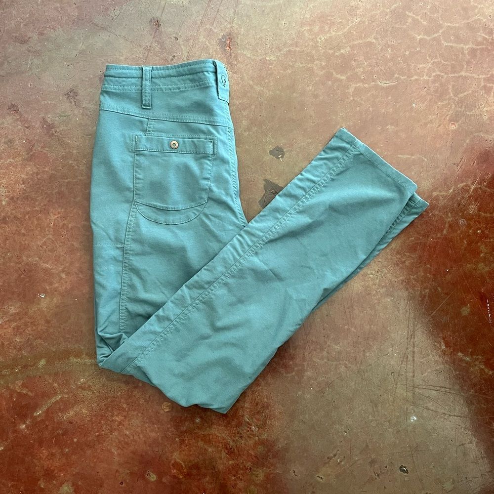 Kuhl Hiking Ankle Pants with Pockets and Drawstring, Gray Green, Size 4 Regular